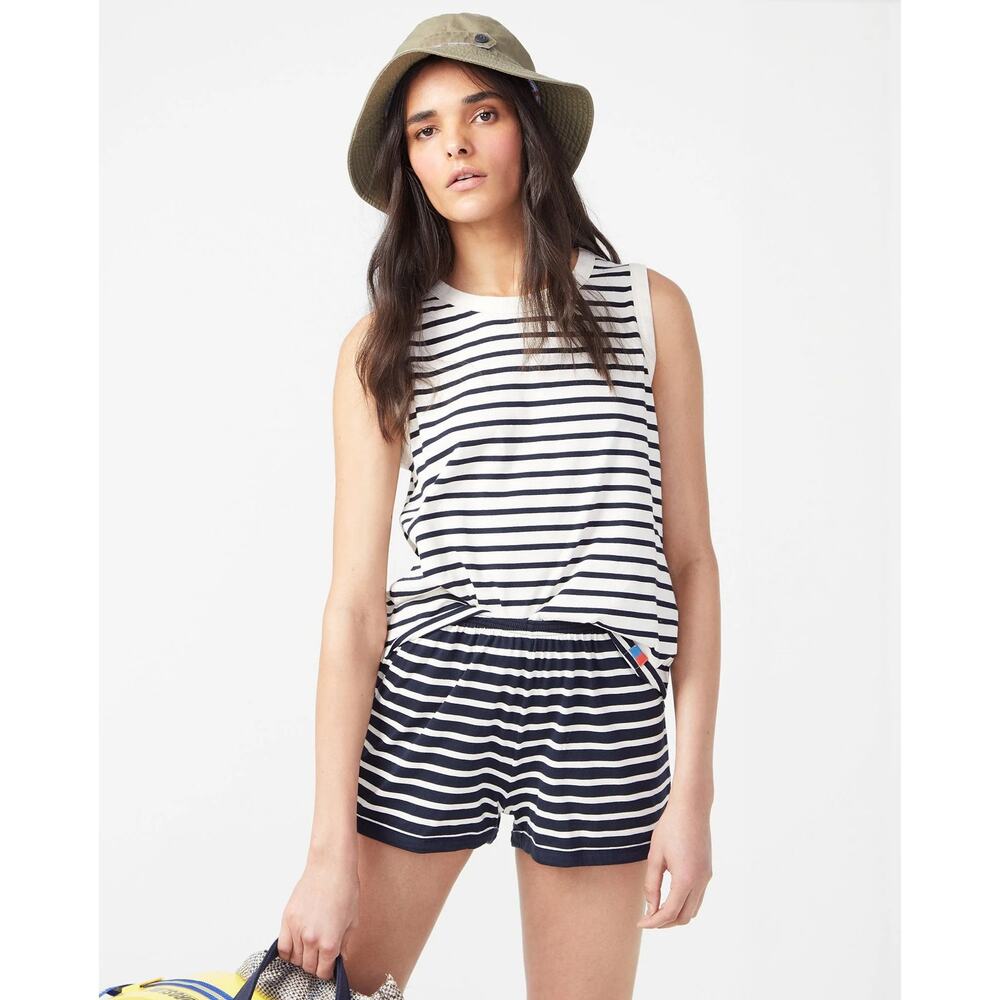 NWT KULE The Tank Cream Navy Stripe Tank Top XL